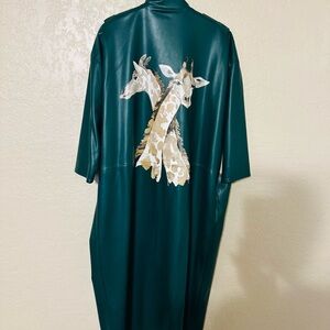 Sassy Jones,  Giraffe Print Faux Leather Long Coat